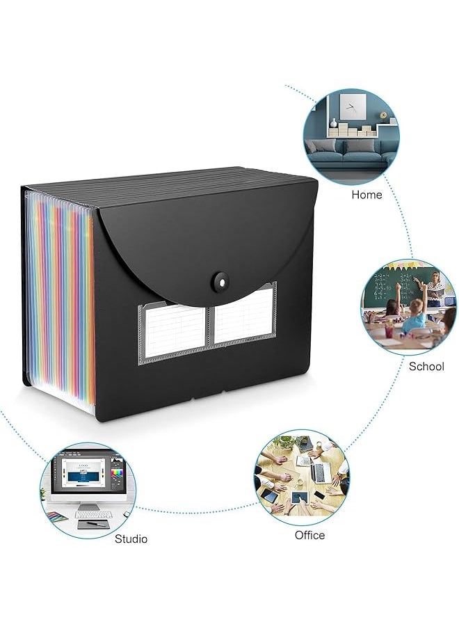 X spring - Expanding File Folder 25 Pockets Document Folder Portable Document Organizer With Colored Tabs File Organizer - Image 1