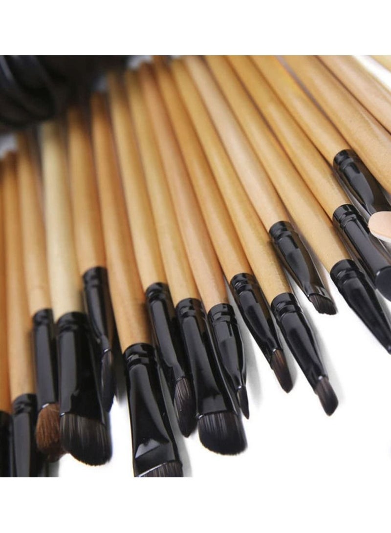 ORiTi مجموعة فرش مكياج مكونة من 24 قطعة بمقبض خشبي ومجموعة مكياج أساسية - Image 5