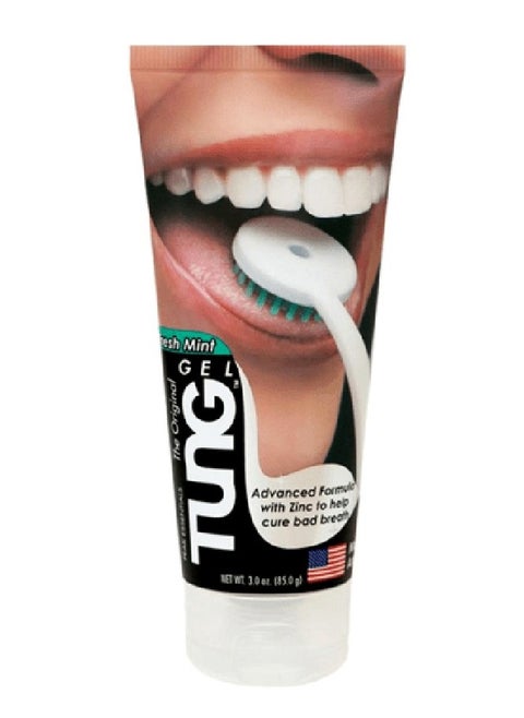 Fresh Mint Tongue Cleaning Gel Paste Advanced Formula With Zinc To Remove Bad Breath Odor Eliminator Use With Tongue Brushes & Scrapers Size 85Grams