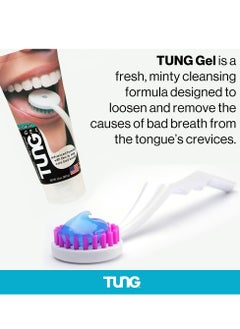 Tung Fresh Mint Tongue Cleaning Gel Paste Advanced Formula With Zinc To Remove Bad Breath Odor Eliminator Use With Tongue Brushes & Scrapers Size 85Grams  - Image 3