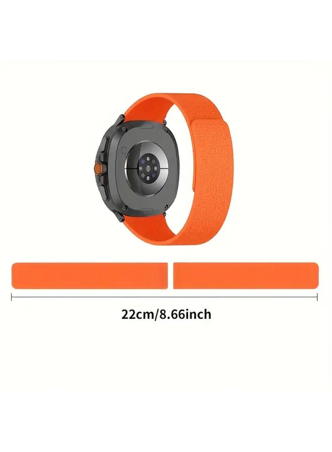 Black and Orange Lychee Pattern Magnetic Strap for Galaxy Watch 8 and 8 Classic - Image 2