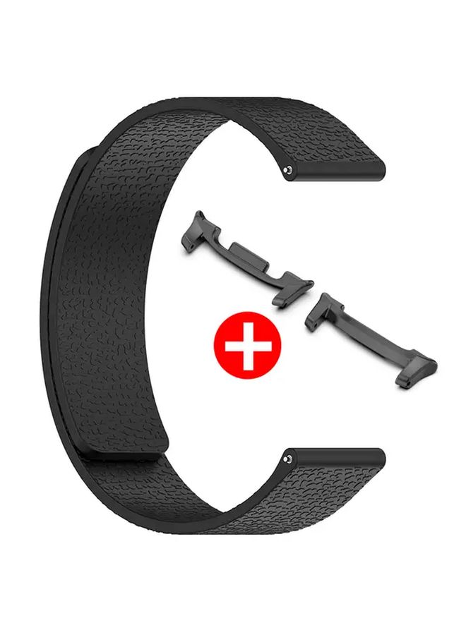 Black and Orange Lychee Pattern Magnetic Strap for Galaxy Watch 8 and 8 Classic - Image 3
