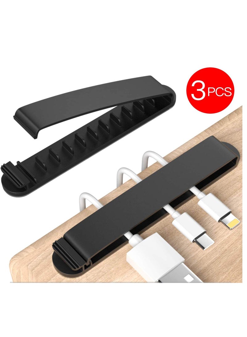 KASTWAVE Cable Clips, 3 Pack Cord Organizer Charger Cable Management for Organizing Home Office Desk Phone Car Cable Wire, Self Adhesive Cord Holders - Image 2