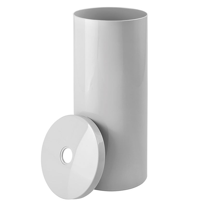 iDesign Freestanding Toilet Paper Canister with Lid for 3 Extra Rolls, Gray, Made in USA - Image 5
