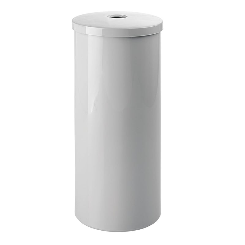 iDesign Freestanding Toilet Paper Canister with Lid for 3 Extra Rolls, Gray, Made in USA - Image 1