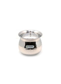 Coconut Stainless Steel - Cookware/Gaze Hammered Handi with Lid-1 Unit - Capacity - 1400 ML