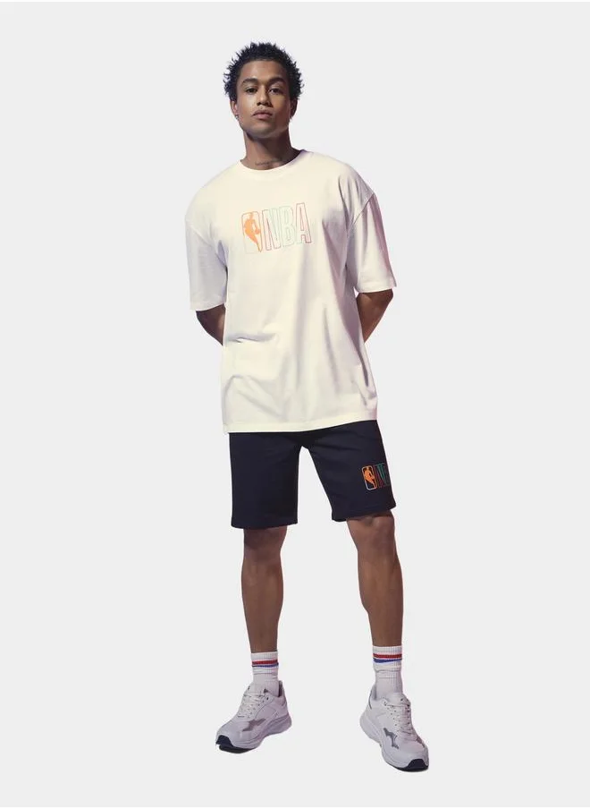 DeFacto DeFacto NBA Wordmark Oversize Fit TShirt - White