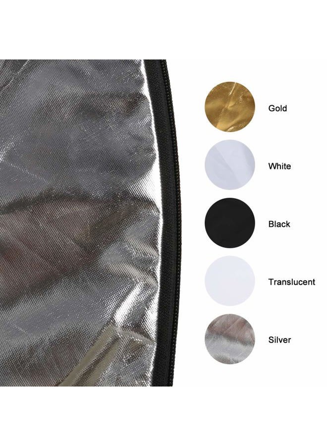 SEDGEWIN 5 in 1 Foldable Light Reflector 110cm with Metal Clamp and Lighting Stand for Studio Lighting Outdoor Shooting (Silver/Gold/White/Black/Translucent) - Image 3