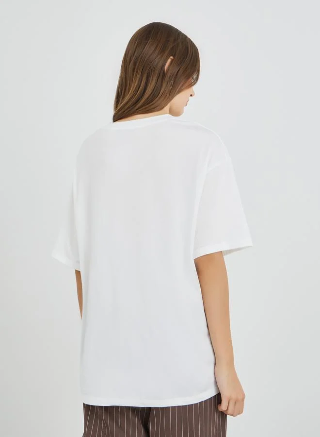 Take Two Take Two Slogan Print Oversized T-Shirt