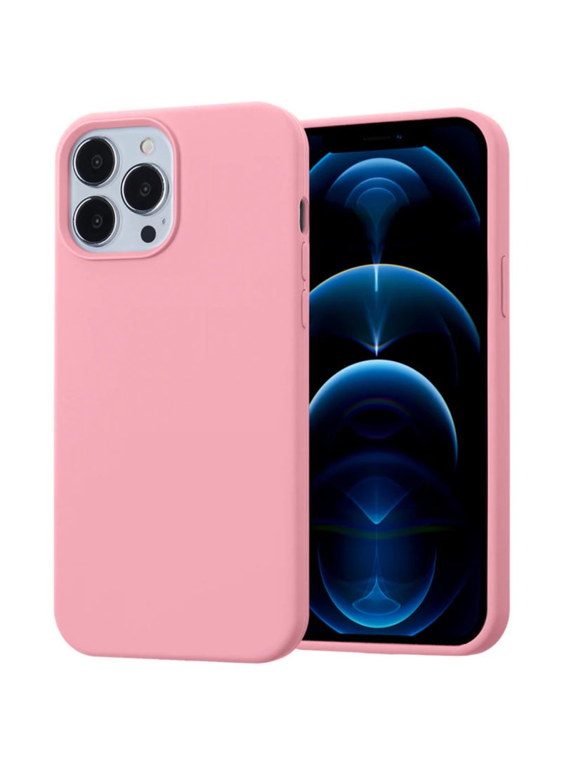 أكسسور  جراب سيليكون وردي لهاتف iPhone 13 Pro Max (6.7 بوصة) - غطاء واقٍ ناعم الملمس مقاوم للصدمات، جراب هاتف متين مضاد للخدش لهاتف Apple iPhone - Image 1