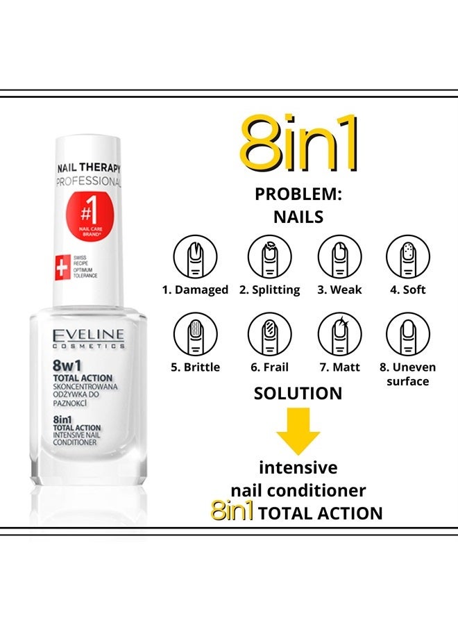 EVELINE COSMETICS Total Action 8 In 1 Intensive Nail Treatment and Conditioner - Image 5
