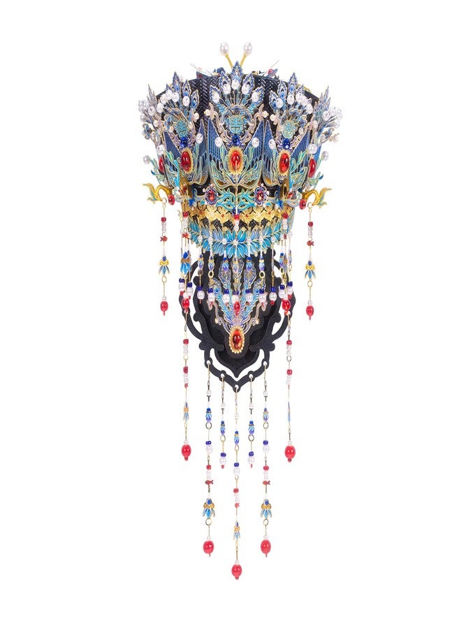 MU 3D Metal Puzzle Tiara Crown Fridge Magnets Inlaid Greenstone Models Kits Building 3D Wooden Puzzles, DIY Refrigerator Magnet Craft Work Miniature Building, Birthday Gifts Home Office Room Decor - Image 1