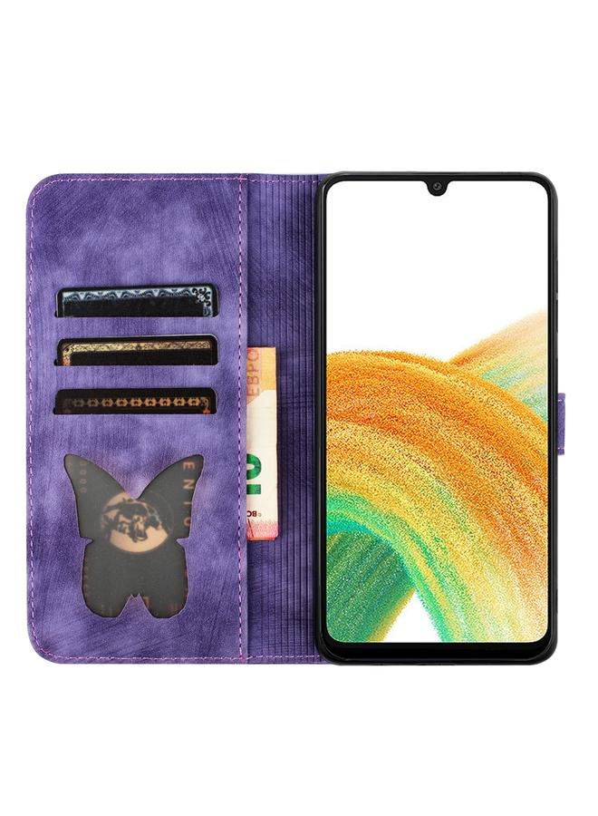 S-TOP Case For Samsung Galaxy A05s Butterfly Cat Embossing Flip Leather Phone Case - Image 5