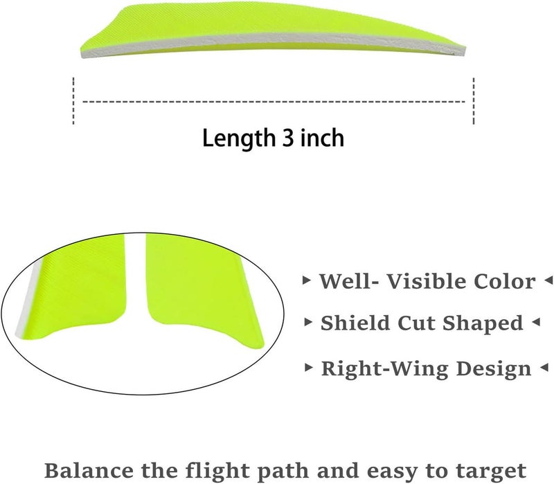 MS JUMPPER Arrows 3 Inch Real Feathers Fletching with Shield Cut for DIY Hunting Shooting Shafts (36 Pack) - Image 2