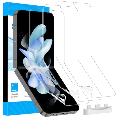 LYWHL 3 Pack for Samsung Galaxy Z Flip 4 Screen Protector, HD Clarity Premium Soft EPU Hydrogel Protective Film for Galaxy Z Flip 4 5G, Anti-Scratch Bubble Free Full Coverage Case Friendly - Image 1