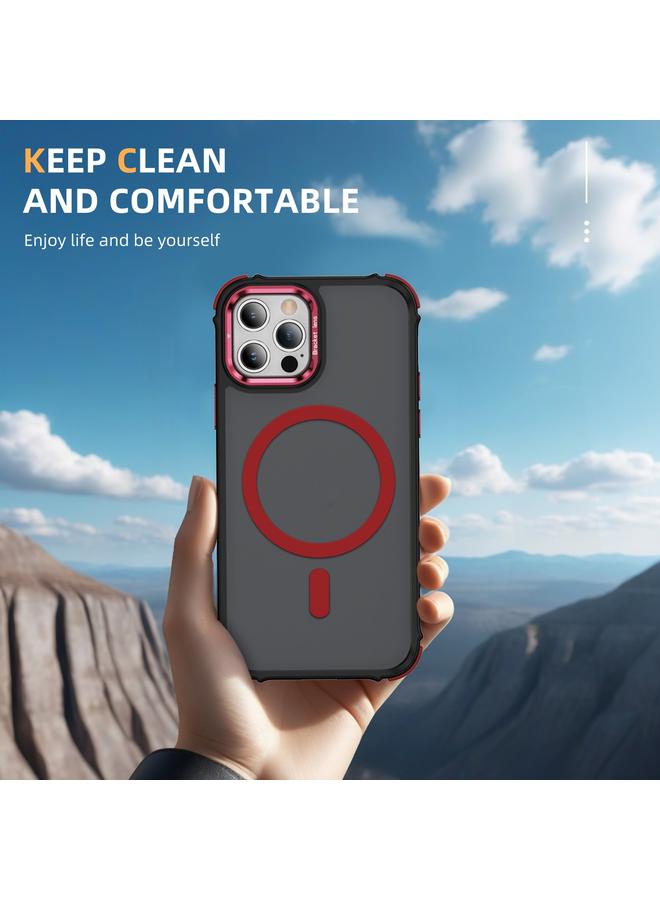 Zaboon Case For iPhone 12 Pro Max Rainbow Series Skin Feel MagSafe Lens Holder Phone Case - Image 2