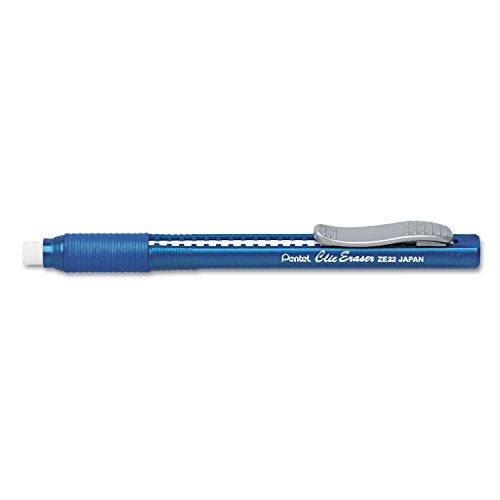 Pentel ZE22C Clic Eraser Pencil-Style Grip Eraser, Blue - Image 2