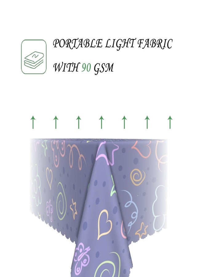 ggaimwf مفرش طاولة مستطيل للأطفال من ggaimwf، مقاس 52×70 بوصة، مزين برسومات كرتونية لأزهار وشمس، قابل للغسل، متين، مناسب للمطبخ، غرفة الأطفال، غرفة النوم، الحفلات الخارجية، وحفلات استقبال المولود. - Image 3