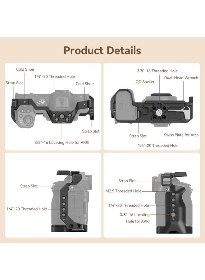 SmallRig X-S20 Camera Cage for FUJIFILM X-S20, Aluminium Alloy Full Cage, w/Quick Release Plate for Arca-Swiss, for Photography, Shooting, Video Creators - 4230 - Image 2