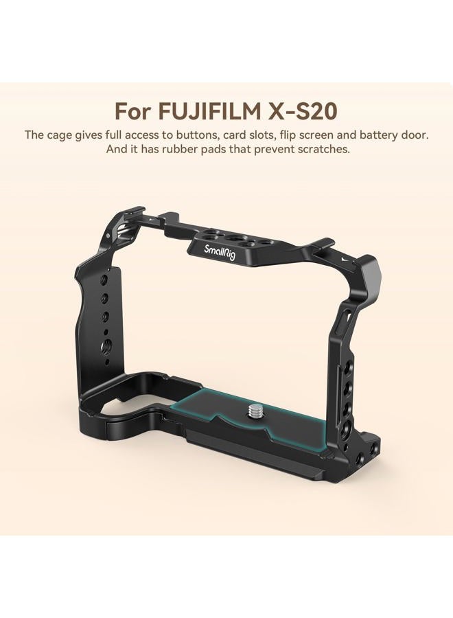 SmallRig X-S20 Camera Cage for FUJIFILM X-S20, Aluminium Alloy Full Cage, w/Quick Release Plate for Arca-Swiss, for Photography, Shooting, Video Creators - 4230 - Image 3
