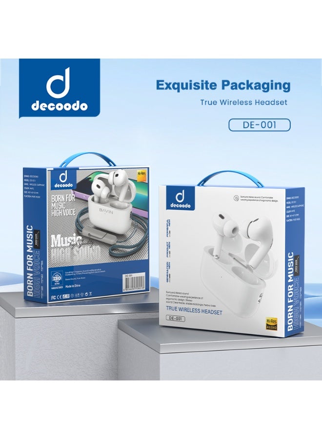 decoodo Decoodo DE-001 Bluetooth Headphones – Wireless V5.3 – White  - Image 1