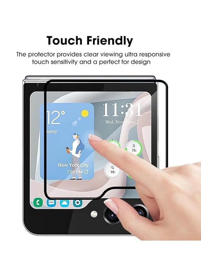 Generic - Screen Protector for Samsung Galaxy Z Flip 6 Front Tempered Glass Full Coverage Screen Guard 9H Hardness Anti Fingerprint Scratch Resistance for Samsung Galaxy Z Flip 6 - Image 1