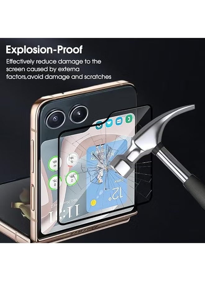 Generic - Screen Protector for Samsung Galaxy Z Flip 6 Front Tempered Glass Full Coverage Screen Guard 9H Hardness Anti Fingerprint Scratch Resistance for Samsung Galaxy Z Flip 6 - Image 1