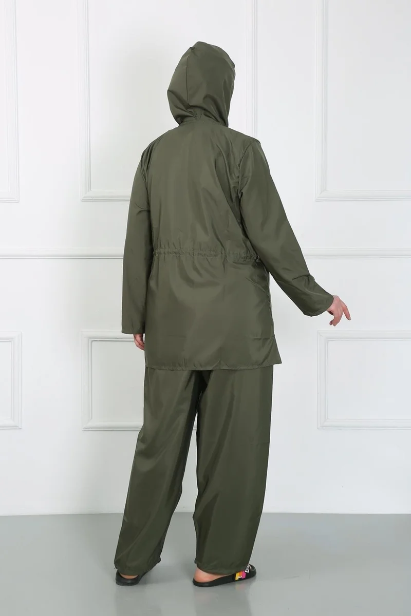 Akbeniz Plus Size Hijab Big Swimsuit Khaki 44010
