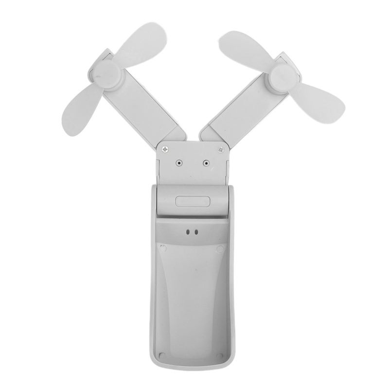 Dual Head Fan: Purple Foldable Quiet 3 Speeds Portable Fan - Long-Lasting USB Rechargeable Compact Fan for Home Travel On-The-Go Use - Image 5