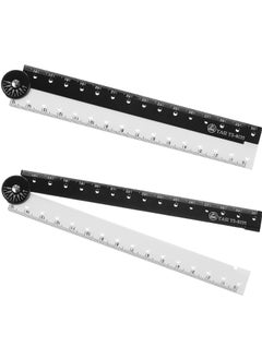 Oasisgalore Foldable Acrylic Ruler - 11.8 Inch Flexible Geometry Measuring Tool for Drawing (Black & White)  - Image 1