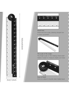 Oasisgalore Foldable Acrylic Ruler - 11.8 Inch Flexible Geometry Measuring Tool for Drawing (Black & White)  - Image 2