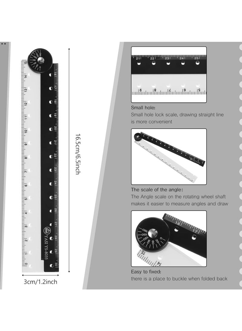 Oasisgalore - Foldable Acrylic Ruler - 11.8 Inch Flexible Geometry Measuring Tool for Drawing (Black & White) - Image 1