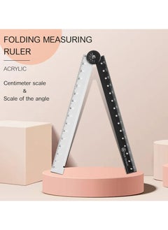 Oasisgalore Foldable Acrylic Ruler - 11.8 Inch Flexible Geometry Measuring Tool for Drawing (Black & White)  - Image 3