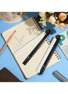 Oasisgalore Foldable Acrylic Ruler - 11.8 Inch Flexible Geometry Measuring Tool for Drawing (Black & White)  - Image 4