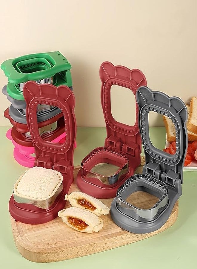 KIDINGTON Sandwich Cutter and Sealer,Square Yellow Cookie Pocket Sandwiches, Peanut Butter and Jelly Crustless Sandwich Bread Pancake Maker Great for Breakfast Sandwich Maker - Image 4