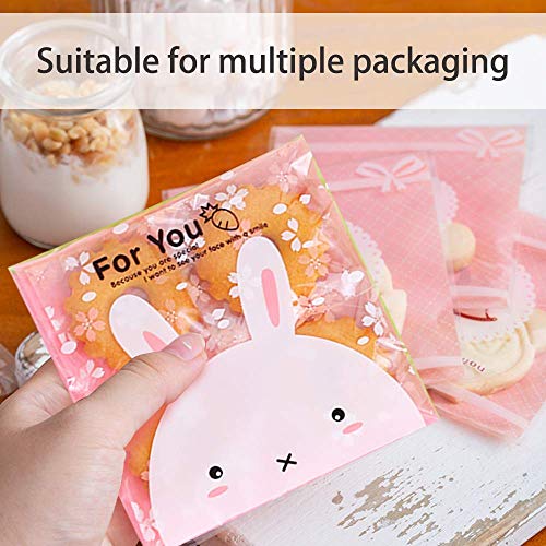 Chocozone Pack of 100 Self Adhesive Guddy Bags Party Favor Bags Cookie Bags Chocolate Pouches Birthday Party Return Gift Bags (Pink) - Image 4