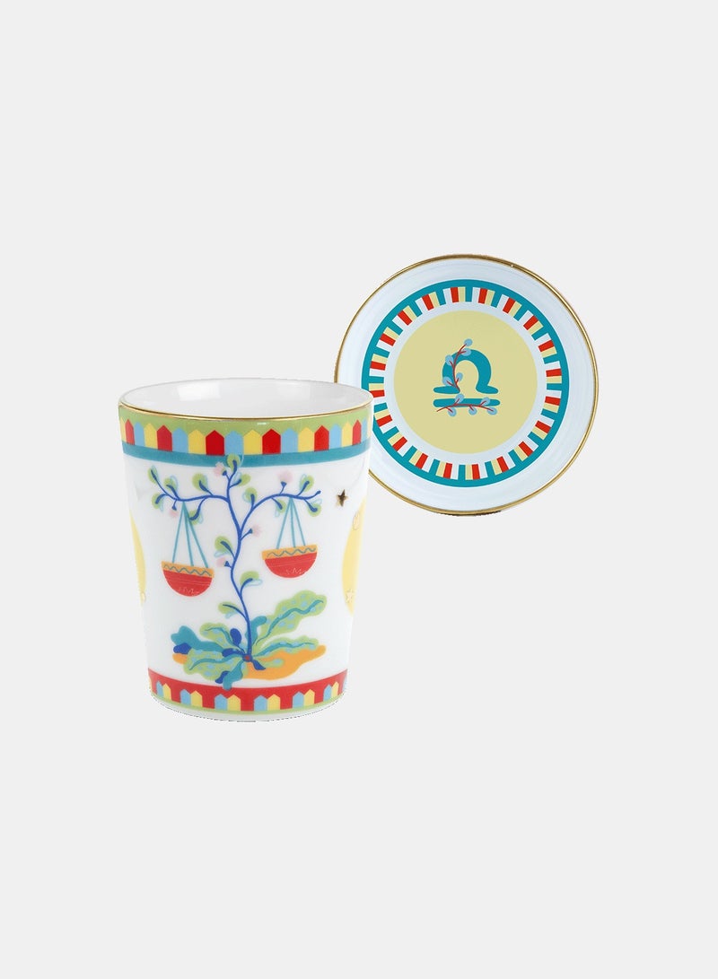 Baci milano Porcelain Cup with Lid/Saucer – Libra (Ø 9 cm, H 12 cm) - Image 1