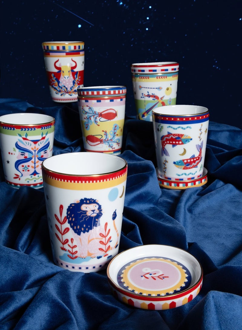 Baci milano Porcelain Cup with Lid/Saucer – Libra (Ø 9 cm, H 12 cm) - Image 2