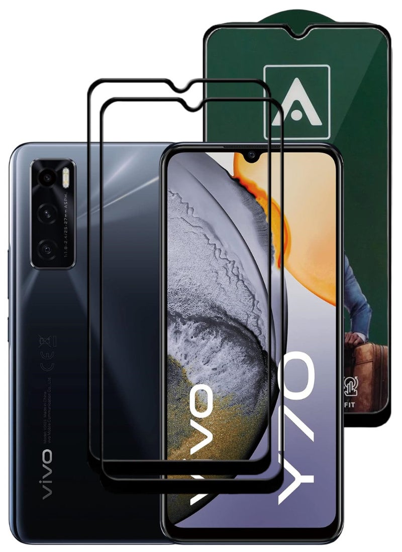 ACLIX 2 Pieces Antistatic ESD Dustproof Premium Quality High Definition Tempered Glass Screen Protector Designed For vivo Y70 - Image 1