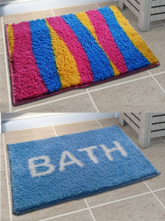 SOFT ANTI SLIP EASY HOME BATH MAT 38 X 58 CM MULTICOLOUR