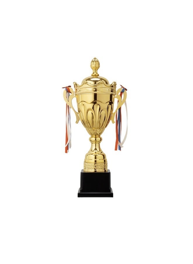 كأس مكافأة رياضي ذهبي بتصميم ملكي مع غطاء وتاج ، مناسب للبطولات والمسابقات الرياضية والمدرسية - Image 3