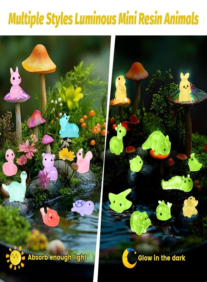 Yonseng 100 Pcs Mystery Bag Mini Resin Animals Glow in The Dark Blind Bag Party Favors Animal Resin Models for Fairy Garden Random Design - Image 2