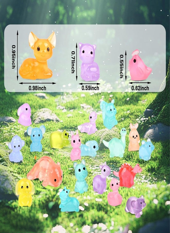 Yonseng 100 Pcs Mystery Bag Mini Resin Animals Glow in The Dark Blind Bag Party Favors Animal Resin Models for Fairy Garden Random Design - Image 4