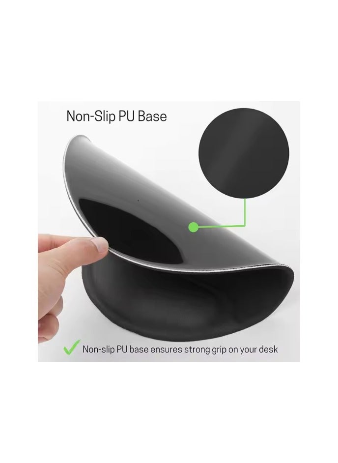 Silicon Mouse Pad with Wrist Support - Ergonomic Design, Non-Slip PU Base, Perfect for Office & Gaming