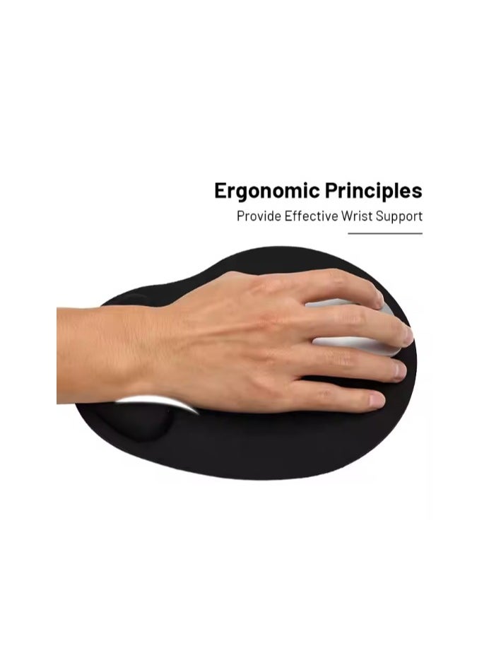 Silicon Mouse Pad with Wrist Support - Ergonomic Design, Non-Slip PU Base, Perfect for Office & Gaming
