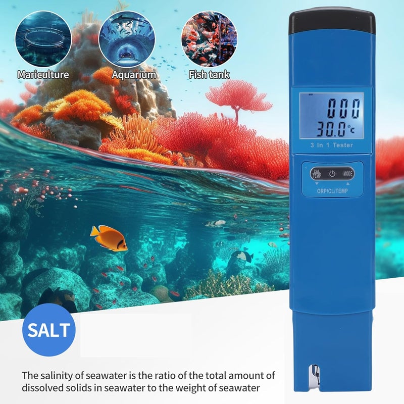ORP Cl Temp Tester, Digital Pool Water Quality Meter, Multifunctional 3 - in - 1 Device with Backlit Display - Accurate Fast Measurement, Portable for Hot Tubs Spas and Aquariums - Image 4