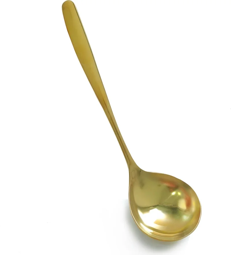 شافين 304 Steel 20 cm Matte Gold Color Soup Serving Ladle CIN746SR