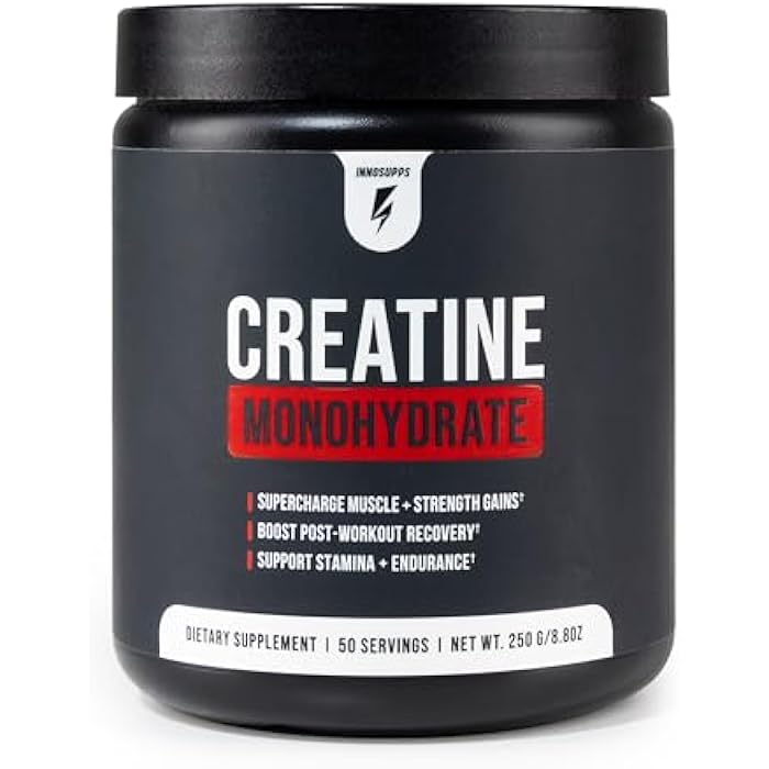 InnoSupps Creatine Monohydrate Powder - Pure Micronized Creatine Powder for Strength, Muscle Growth & Recovery - Doctor-Trusted, No Fillers, Unflavored (50 Servings) - Image 1