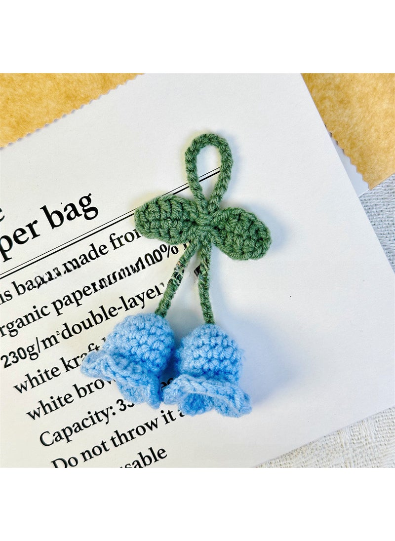 Generic - Handmade Lily Bell Pompom Keychain Charm Blue 2 - Image 1
