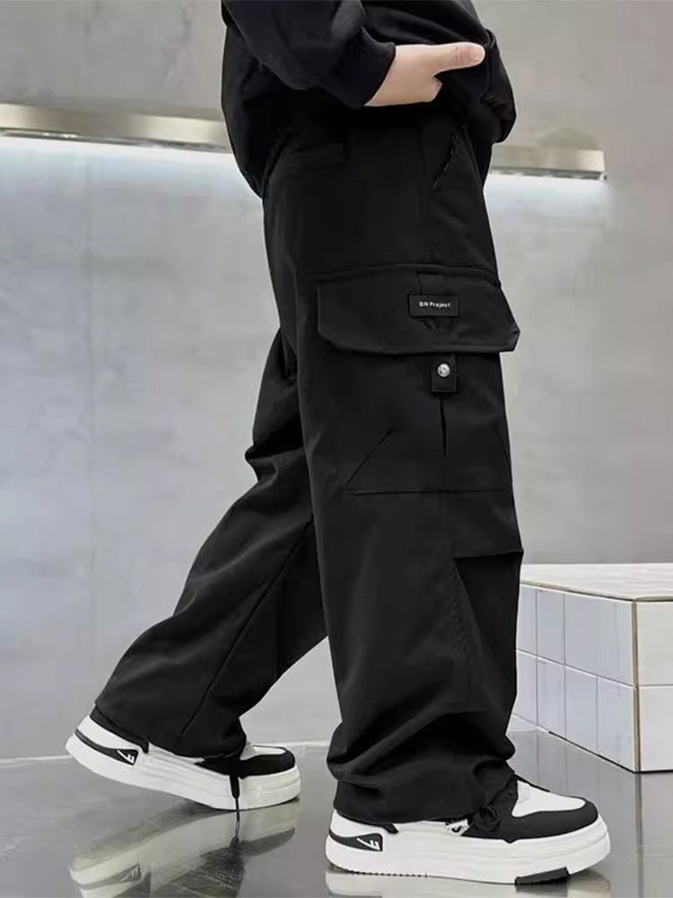 Boys' Tooling Pants Pants Children'S Big Boys Trousers Leg-Binding Sports Pants Tooling Pants Trendy - Image 3